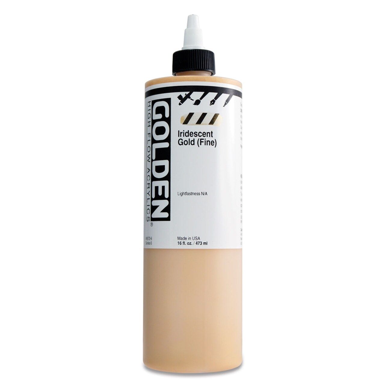 Golden High Flow Acrylics - Iridescent Gold (Fine), 16 oz bottle